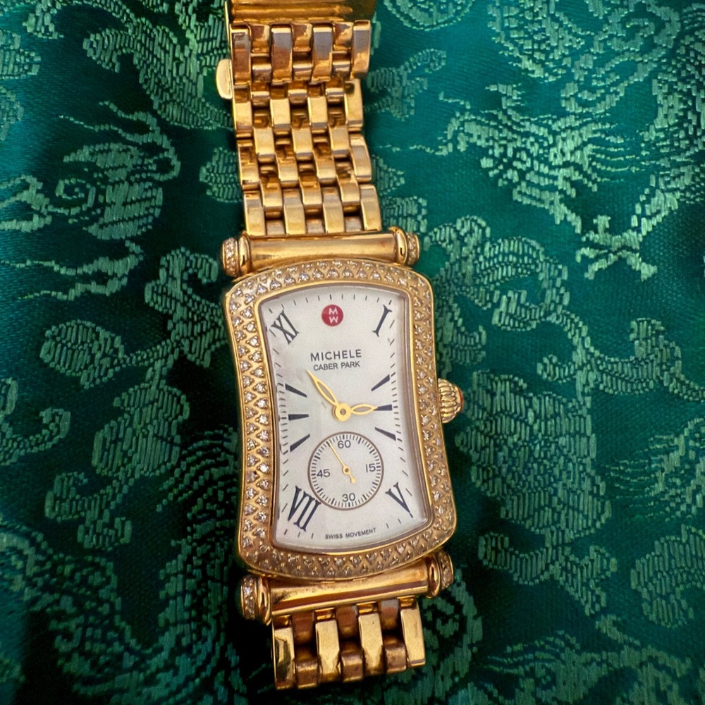 Michele Gold Watch with Roman Numerals